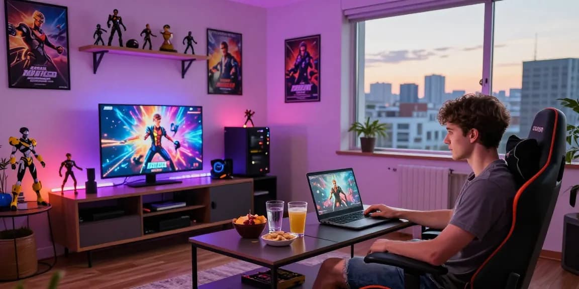 Experience engaged gameplay with gay porn games in a vibrant living space.